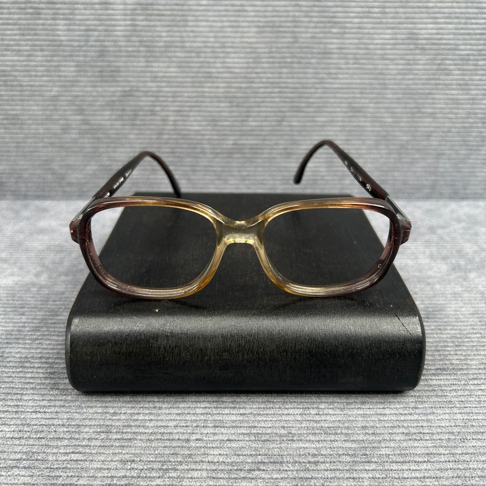 Swank Gary 059 Brown Tan Gradient Rectangular Eyeglasses Frame Spain 52-18-140